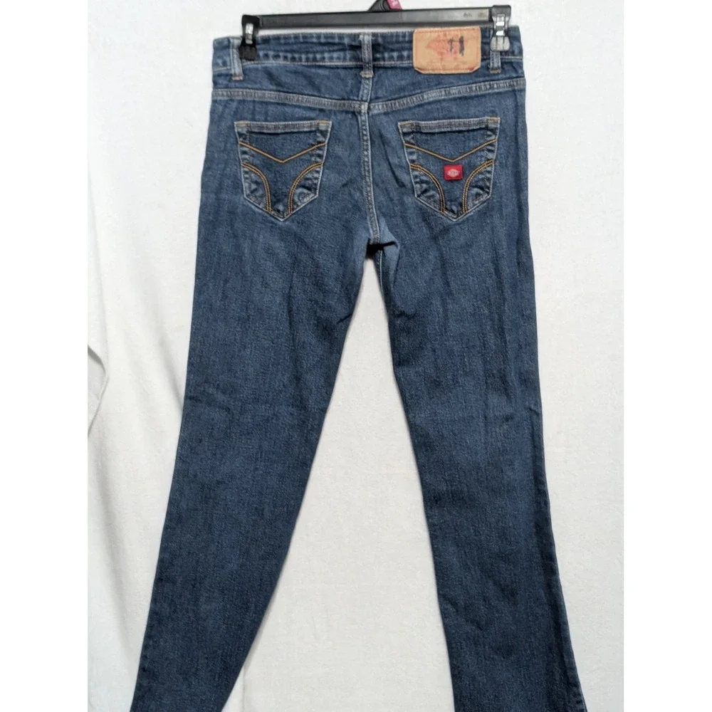 Dickies Womens Low Rise Straight Leg Jeans Blue Medium Wash Denim Size 9